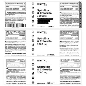 Spiruline et Chlorella BIO 3000 mg. 240 comprimés végétaliens depuis près de 3 mois. Protéines dalgues biologiques naturelle