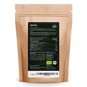 Biotiva Spiruline en poudre bio 500g - Cyanobactéries - Poudre dalgues - Conditionné et contrôlé en Allemagne DE-ÖKO-005 