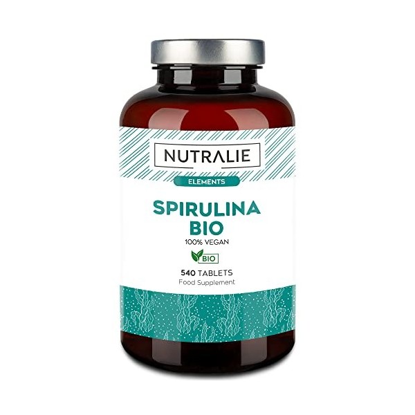 SPIRULINE BIO Comprimés - 19% Phycocynanine - Riche en Protéines, Fer & Antioxydants - 100% Pure Sans Excipients - Haute Dosa