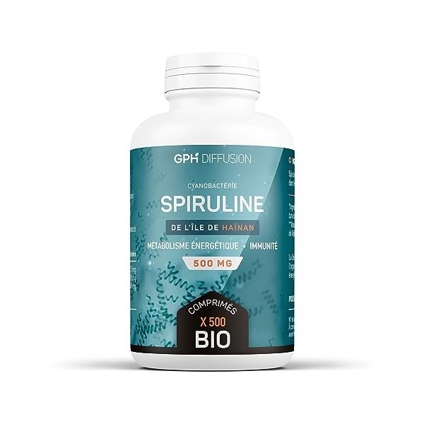 Spiruline/Spirulina Bio 500mg - 500 Comprimés - Métabolisme énergétique - Système immunitaire