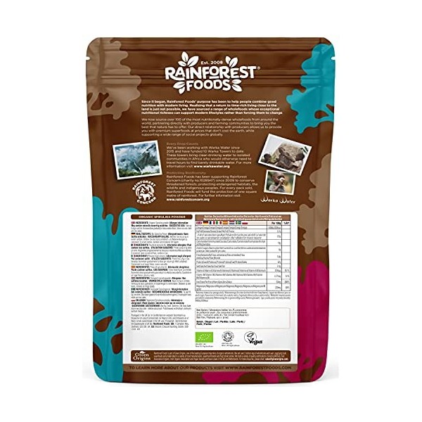 Rainforest Foods Poudre de Spiruline Bio 400g