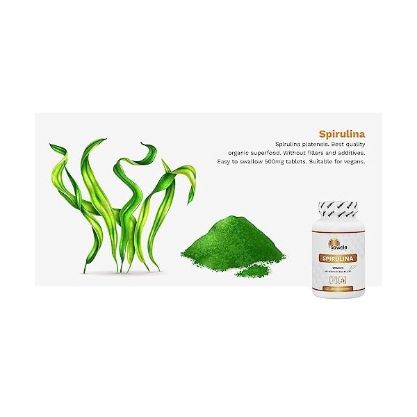 SOWELO SPIRULINA Pure Organic 200 Comprimés 