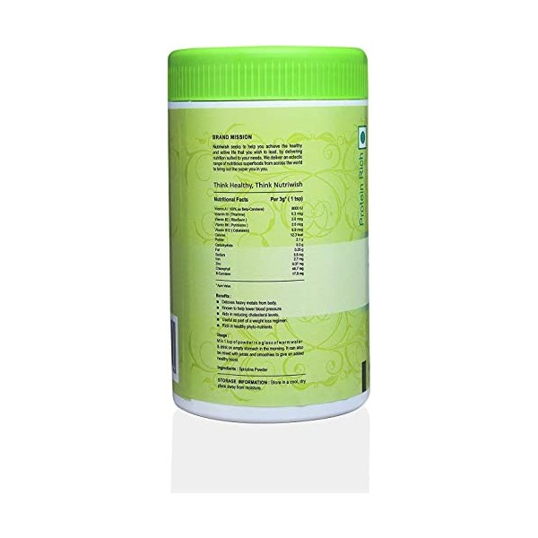 AOZA Nutriwish Poudre de spiruline 100 g