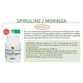 Spiruline Et Moringa Bio Complement Alimentaire 60 Comprimes - Boostez Votre Energie Et Votre Vitalite Naturellement