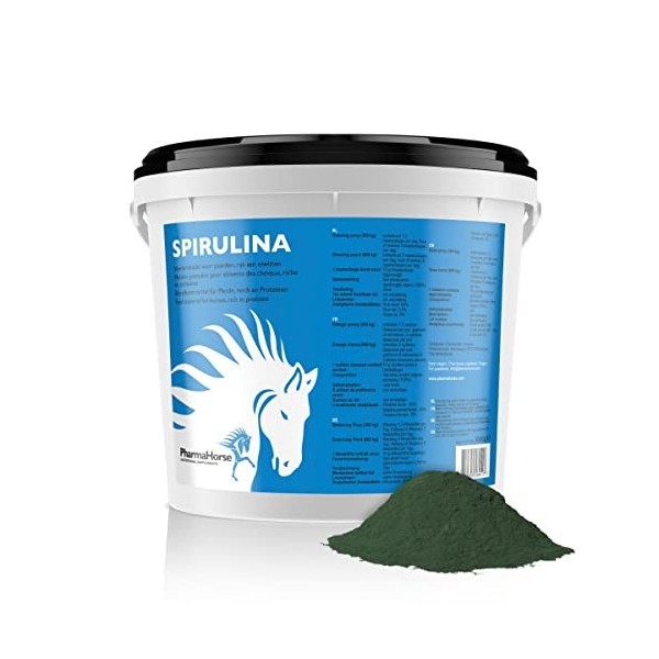 PharmaHorse Spiruline | Algues séchées pour Cheval | Cocktail de vitamines pour Cheval | sans éléments dopants & sans Sucre |