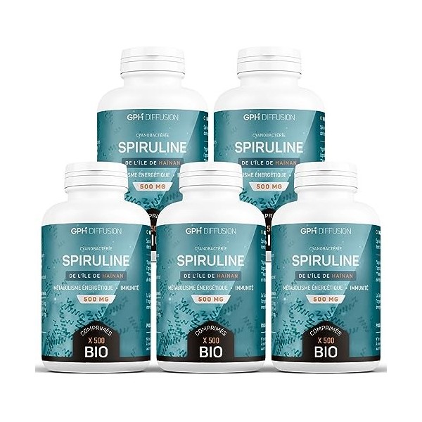 Spiruline Bio 500 mg - 2500 Comprimés