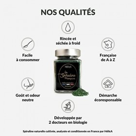Spiruline Naturelle – Cultivée en France –Flocons 360g sans Excipient– Rincée et Séchée à Froid – Non Atomisée – 72% de Proté