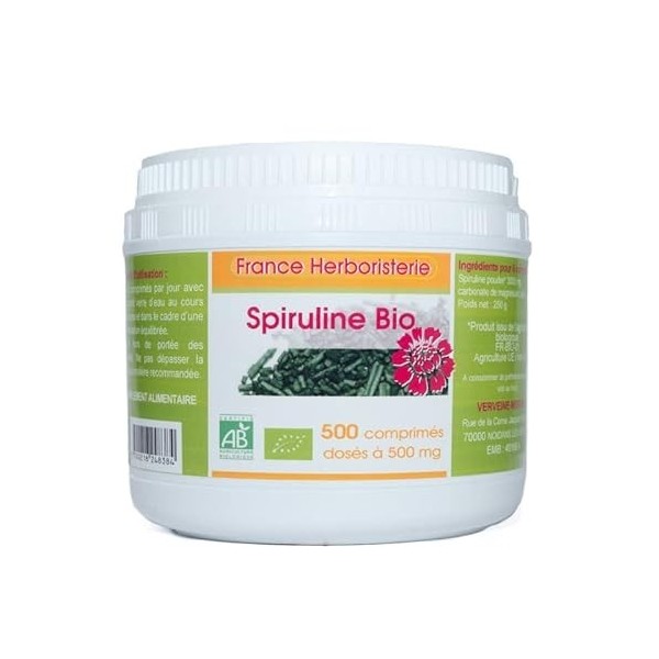 SPIRULINE ECOCERT 500 comprimés.