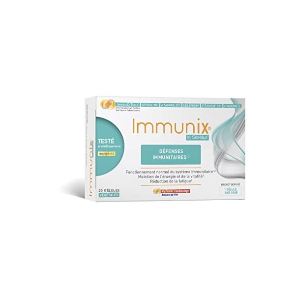 Immunix by Sérélys - Complément Alimentaire Défenses Immunitaires - Réduction de la Fatigue - Pollens, Spiruline, Vitamines -