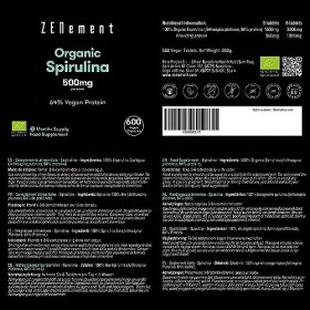 Spiruline Bio, 3000 mg par dose, 600 Comprimés | Superaliment, Détox, Satiant, Spiruline 100% Bio, 64% de Protéines Véganes |