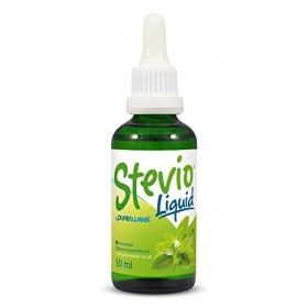 Stevio® Stevia Gouttes liquides 50 ml, Stevia pure, 100 % naturel, édulcorant zéro calories, flacon en verre.