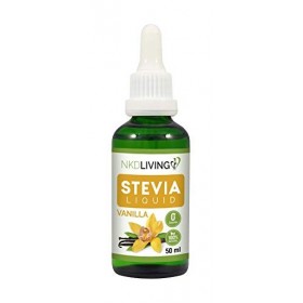 Gouttes de liquide de stévia pure 50 ml – saveur de vanille - avec compte-gouttes en verre