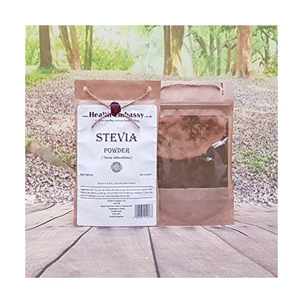 Health Embassy Stévia Poudre Stevia rebaudiana / Stevia Powder, 25g