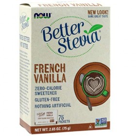 NOW Foods Better Stevia Packets, French Vanilla - 75 packets