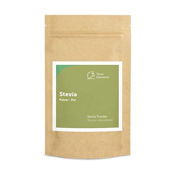Terra Elements Stevia en poudre 100 g I 100% pure I vegan I qualité crue