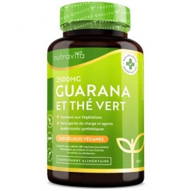 Guarana Et Thé Vert - Haute Résistance Guarana 2500 mg - Source Caféine Naturelle et Riche en Antioxydants - 240 Guarana Gelu