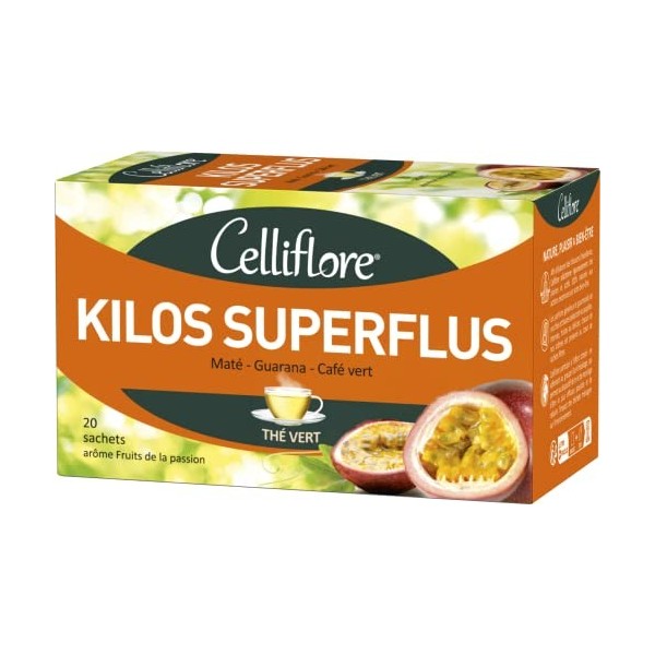 CELLIFLORE - Thé Kilos Superflus - Drainage - Oxydation Des Graisses - Réduction De La Fatigue - Arôme Fruit De La Passion - 