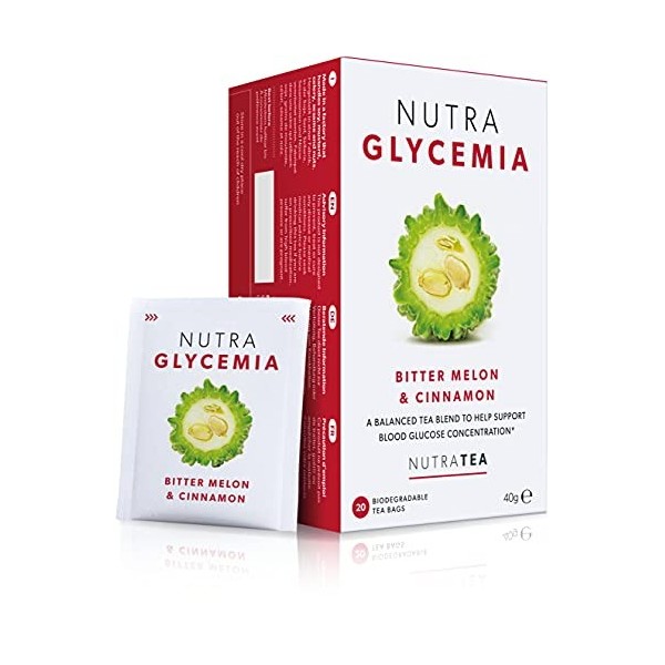 NutraGlycemia - Thé de glycémie | Thé de diabète - 60 Sachets de thé enveloppés - par NutraTea - Tisane – 3 paquets 