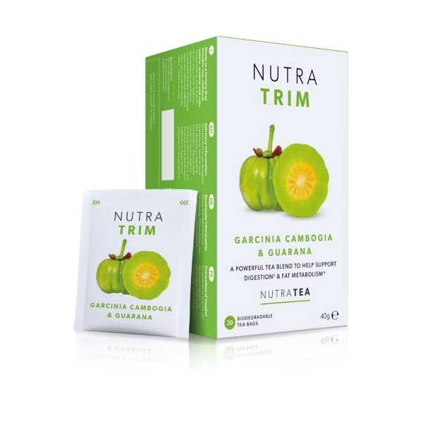 NutraTrim - Thé minceur - Aide à la perte de poids et à la digestion - 20 Sachets de thé enveloppés - par NutraTea - Tisane