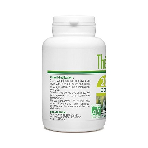 Extrait Thé Vert Bio - 400 mg - 200 Comprimés