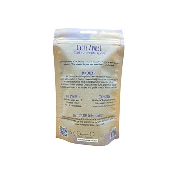 Les Tisanes BIO du Docteur Sammut - Cycle Apaisé - Infusion naturelle contre les règles douloureuses - Sachet en vrac - 50g