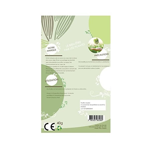 Tisane Desmodium Naturelle - Feuilles sécheés 40g - Infusion Desmodium adscendens - Tisane Digestive, Bien-être et Détox.