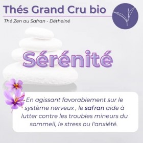 Thé Zen Déthéiné • Safran • Sérénité • Concentrés Végétaux Solubles • Basilic Sacré • Issu de l’Agriculture Biologique • Fabr