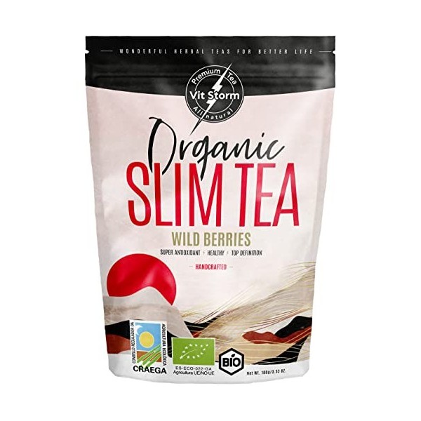 SLIM TEA Morning Boost Energie BIO - Thé Minceur - Bruleur de Graisse Puissant - Coupe Faim - Tisane Detox & Draineur - Thé V