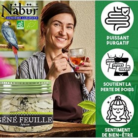 Nabür - Séné Feuilles BIO Tisane 100 Gr | Tisane Detox, Thé Perte de Poids | Puissant Purgatif, Cure Perte de poids | Senna A