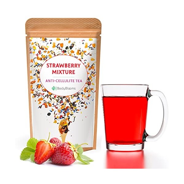 Bodyblooms Tisane draineur naturel avec des morceaux à la mûres et baies de goji. Délicieux thé et infusions parfumé. Thé en 