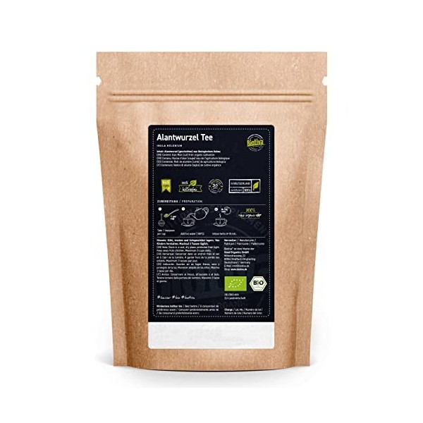 Biotiva Racine daunée Thé Bio 500g - Inula Helenium - Aunée - fleur composée - tisane - embouteillé en Allemagne DE-eco-005