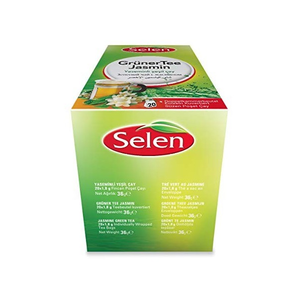 Selen Thé Vert Jasmine, 20 Individually Wrapped Tea Bags