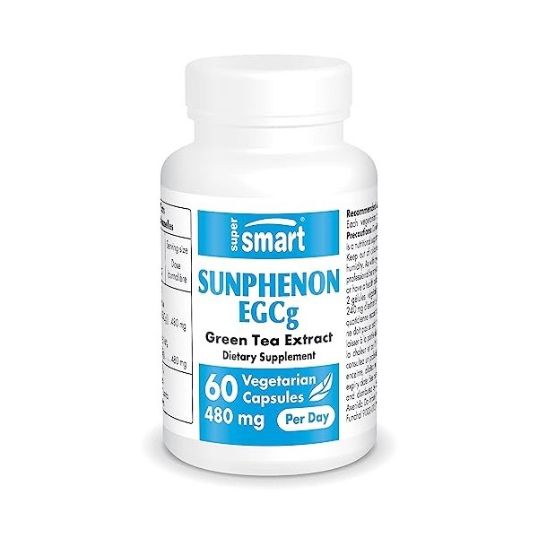 Sunphenon EGCg 240 mg - Antioxydant - Améliore la Santé Cardiovasculaire - Aide à la Digestion - Extrait de Thé Vert Standard