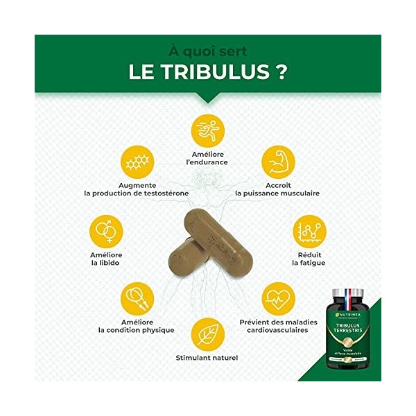 TRIBULUS TERRESTRIS - Extrait Titré à 40% de Saponines - Source dEnergie pour Performances Sportives, Endurance & Croissance