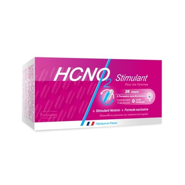 HCNO2 stimulant pour femmes réglées, le seul synchronisé au cycle des femmes, booster physique et psychologique, 28 gélules a