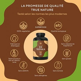 Triphala Bio gelules - 360 pièce – Haute dose 2.000mg&nbsp; - Fruits de triphala de l’Inde de première qualité - Sans Additifs - V
