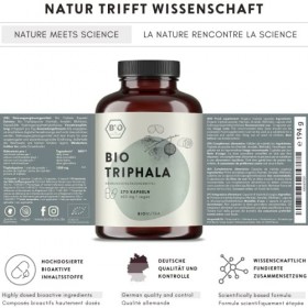BIONUTRA® Triphala bio | 270 gélules de 600 mg | 194 g | Agriculture biologique | Végan | Sans additif ni conservateur | Boît