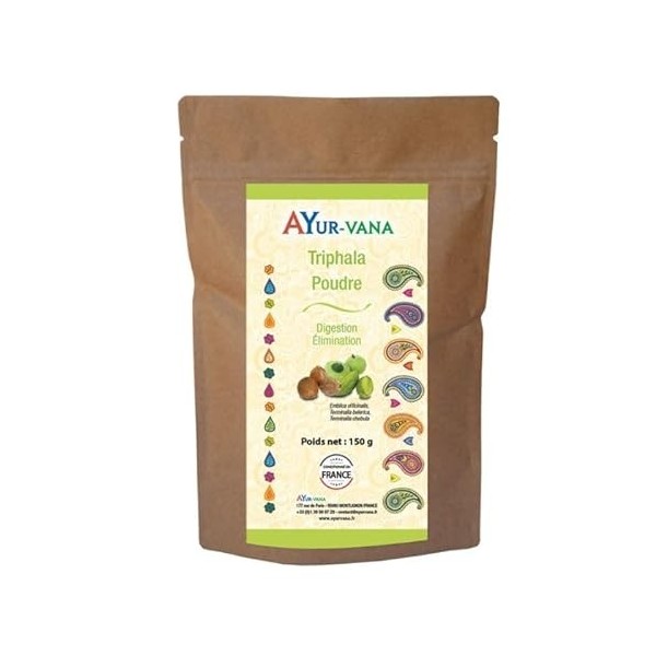 Triphala AYur-vana en poudre - 150 g - Régule le transit intestinal