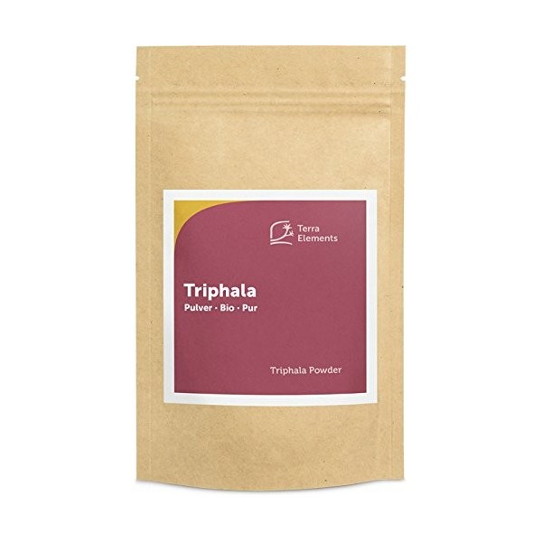 Terra Elements Triphala bio en poudre 100 g I 100% pure I vegan I qualité crue