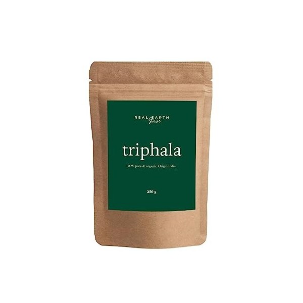 Triphala en poudre 250g - Real Earth Stories - Amlaki + Bibitaki + Haritaki - 100% naturel et biologique