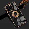 Rnrieyta 360°Ring Support Coque pour iPhone 14 Pro Max,Etui Souple en Silicone Case Placage Stand avec Montage Magnétique Hou