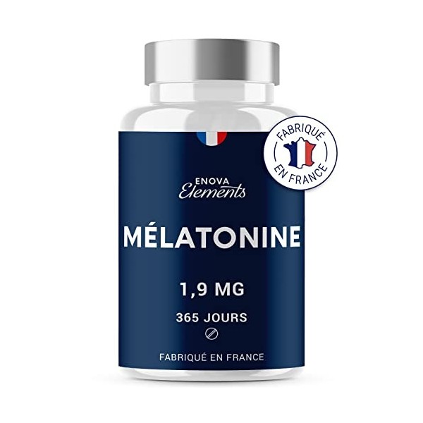 MÉLATONINE 1,9MG - 1 an d’Approvisionnement 365 Comprimés - Endormissement, Sommeil, Jetlag - Fabriqué en France