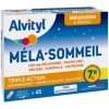 Alvityl Méla-sommeil – 45 nuits – Mélatonine + 3 plantes + vitamine B6 – Triple action sur le sommeil et la relaxation – 45 g