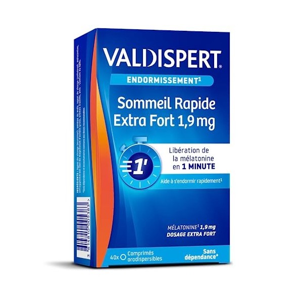 VALDISPERT - Endormissement - Sommeil Rapide Extra Fort 1.9 mg - Complément Alimentaire À La Mélatonine - Diffusion Rapide en