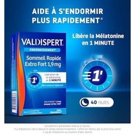 VALDISPERT - Endormissement - Sommeil Rapide Extra Fort 1.9 mg - Complément Alimentaire À La Mélatonine - Diffusion Rapide en