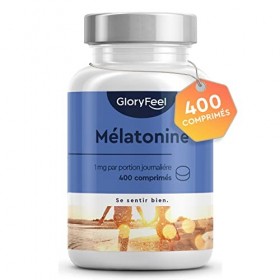 Mélatonine, 400 Comprimés environ 12 mois , Complément de Mélatonine Pur, Support pour le Sommeil*, Meilleur Repos, Somnifèr