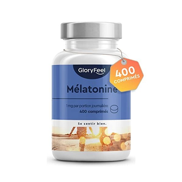 Mélatonine, 400 Comprimés environ 12 mois , Complément de Mélatonine Pur, Support pour le Sommeil*, Meilleur Repos, Somnifèr