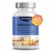 Mélatonine, 400 Comprimés environ 12 mois , Complément de Mélatonine Pur, Support pour le Sommeil*, Meilleur Repos, Somnifèr