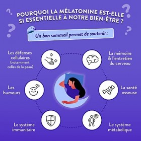 Mélatonine 1,9 mg Bio-Active - Action Flash 30min - Endormissement Sommeil Relaxation - Mélisse Valériane Aubépine - Format L