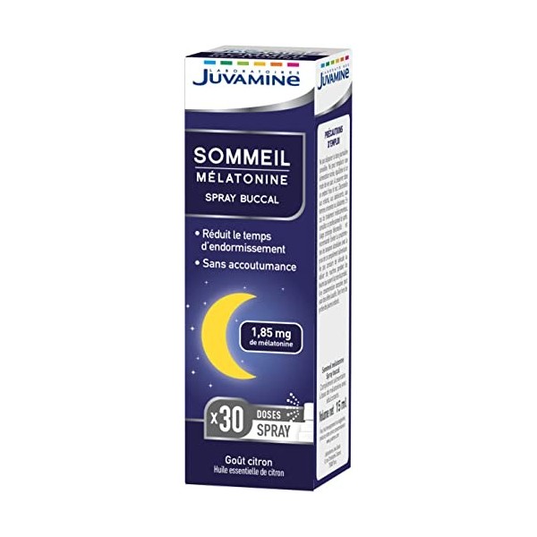 JUVAMINE - Spray Buccal Sommeil Mélatonine 15Ml - Goût Citron - Equivalent 30 doses